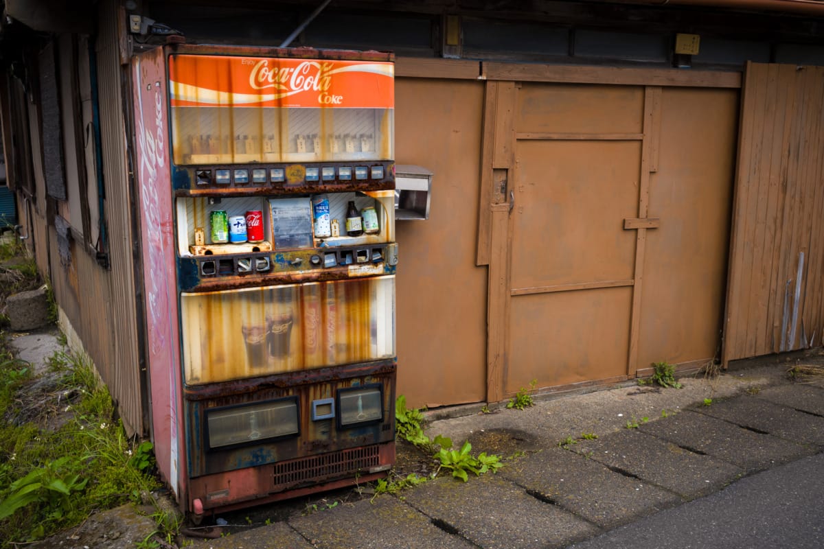 Broken and long-unused Japanese vending machines