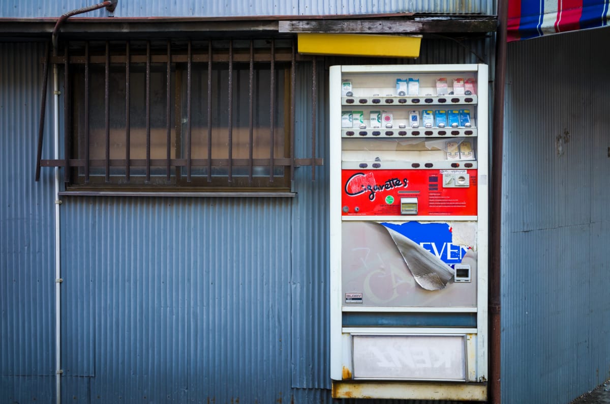 Broken and long-unused Japanese vending machines