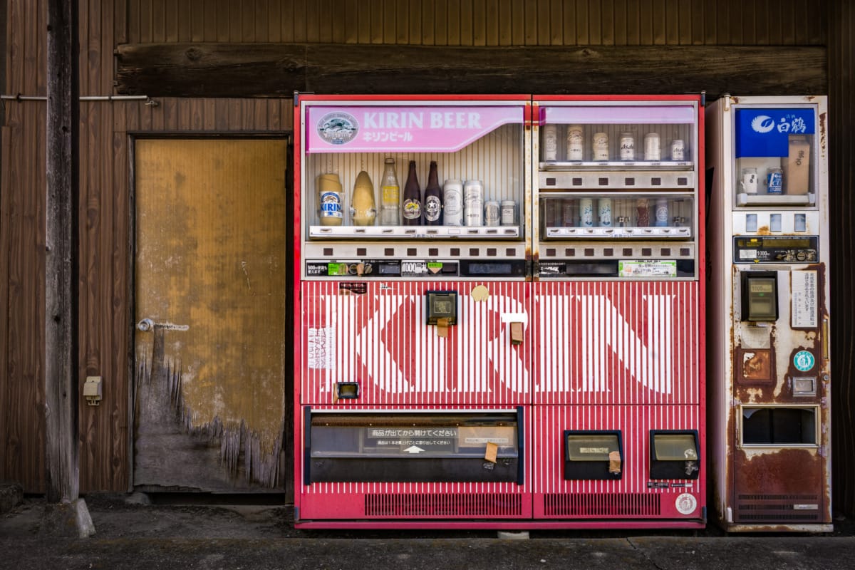 Broken and long-unused Japanese vending machines