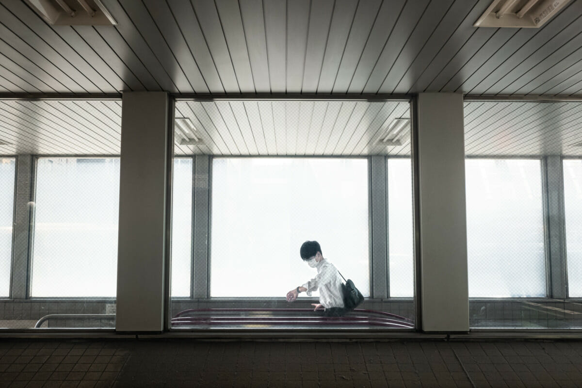 a clock-watching Tokyo commuter