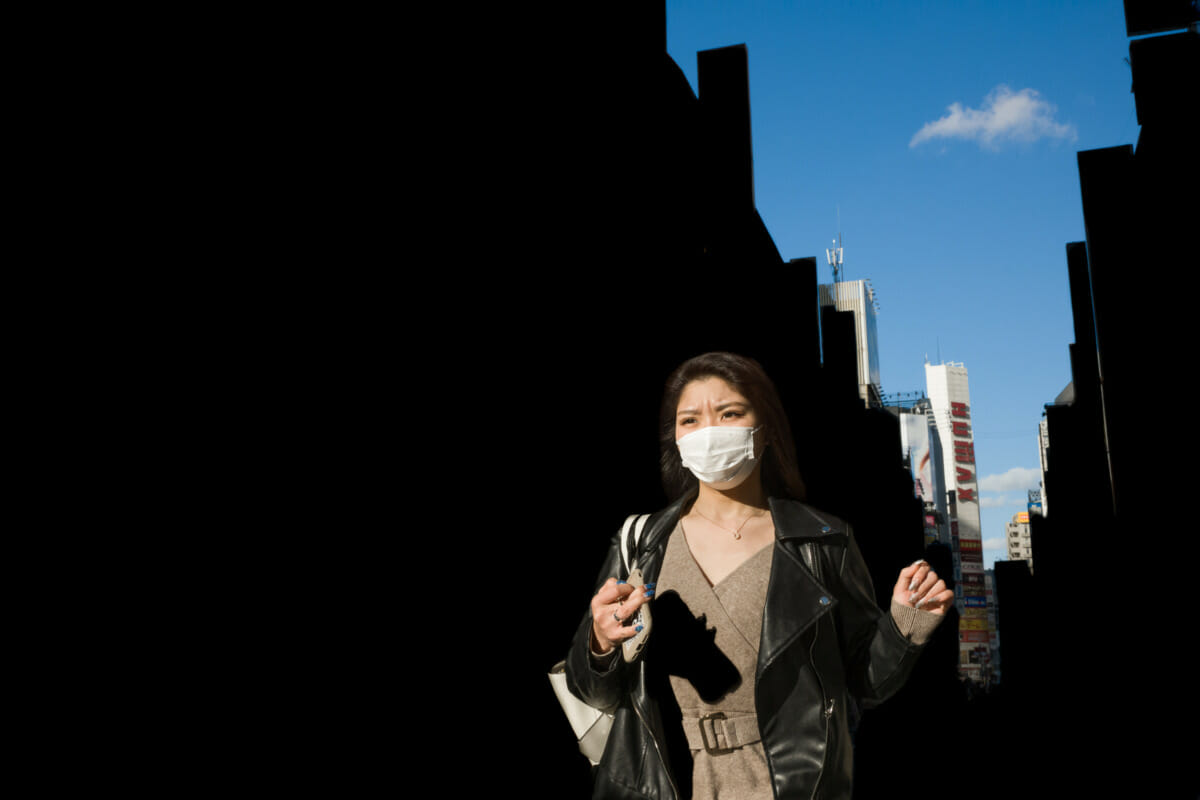 young Japanese woman in the shadows