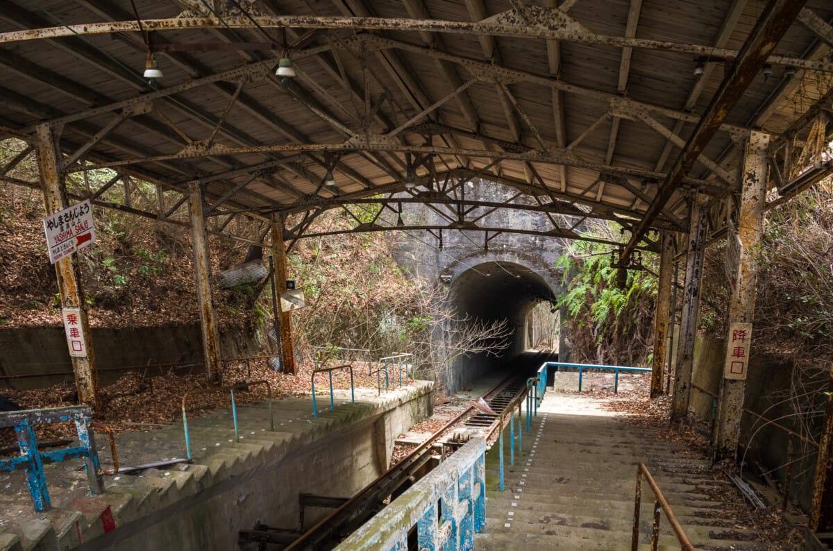 The quiet calm of an abandoned Japanese cable car station