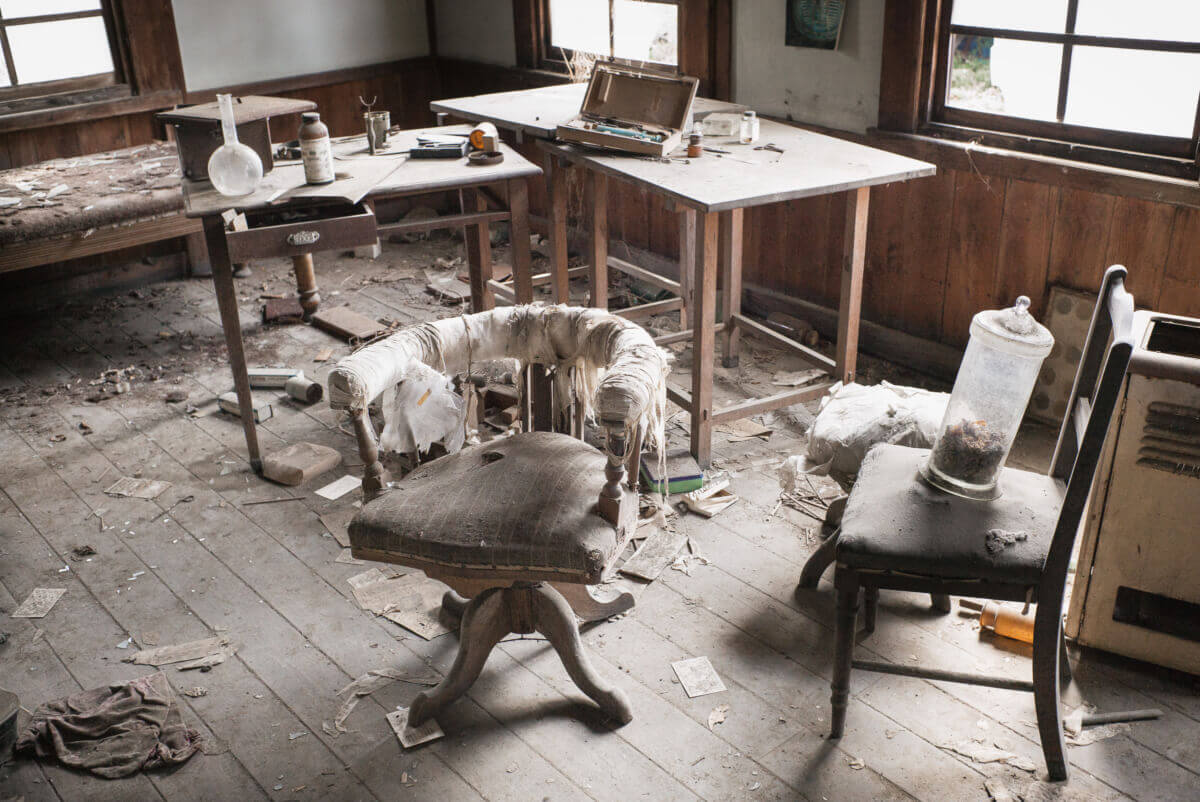 abandoned old Japanese clinic