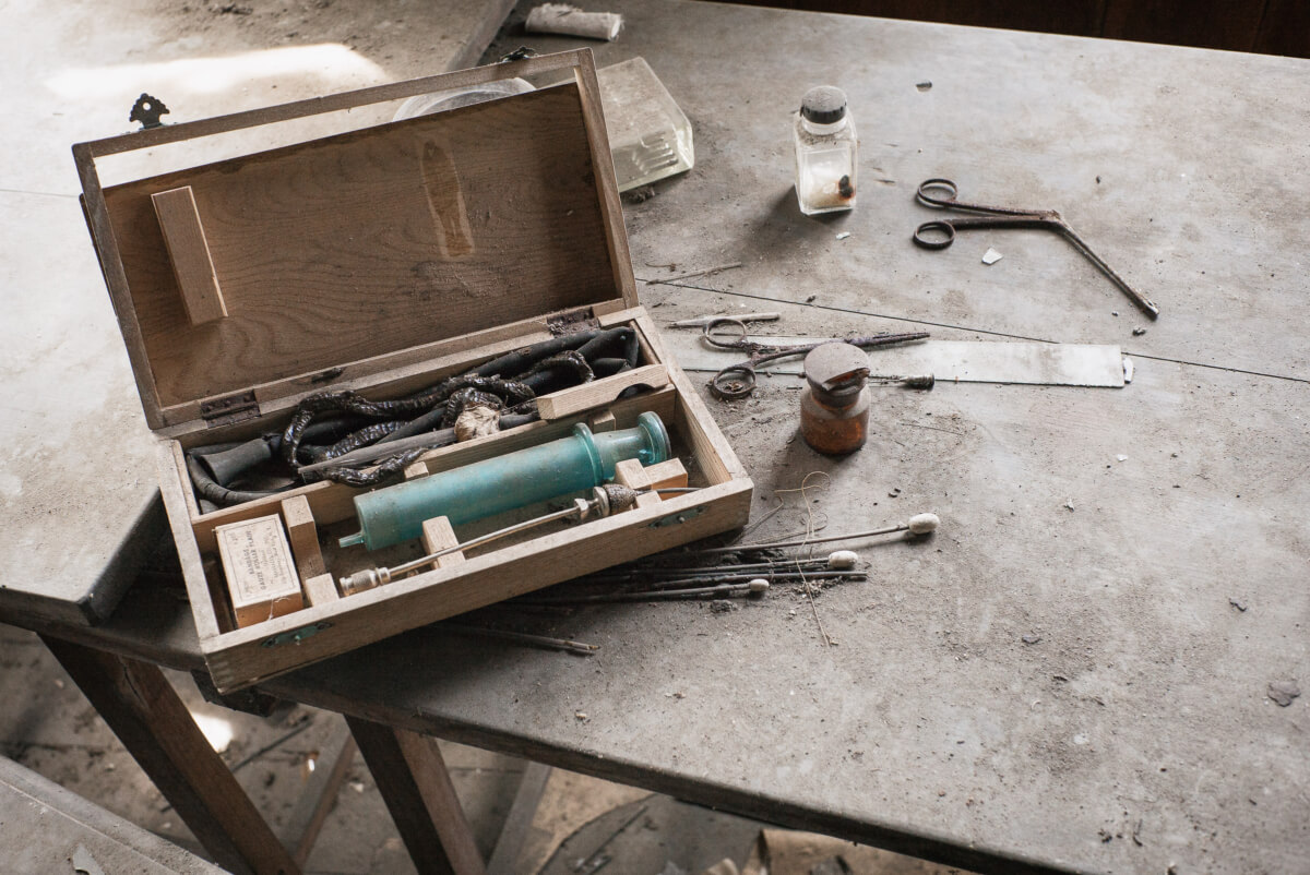 abandoned old Japanese clinic