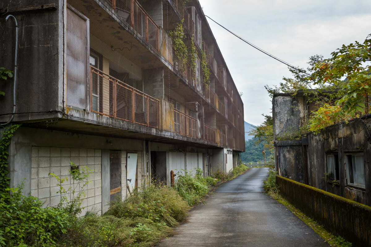 old and abandoned Japanese apartment buildings