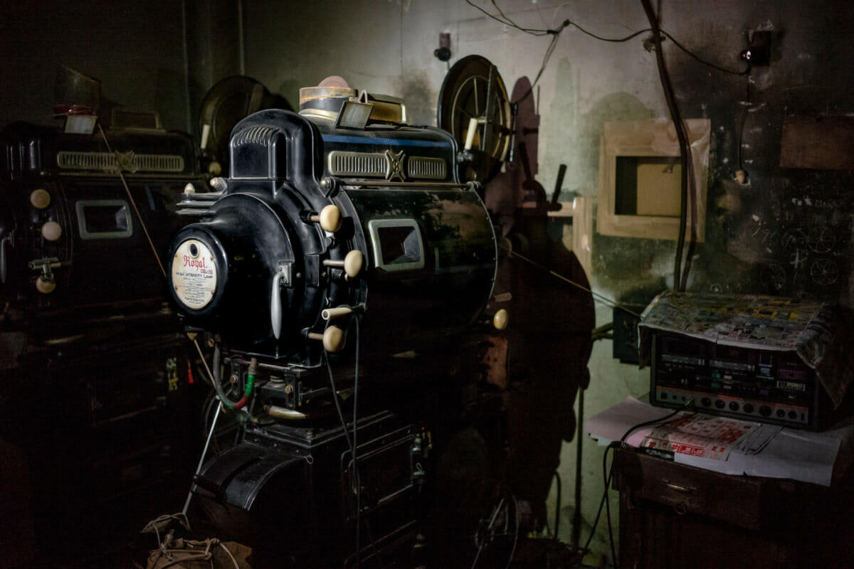 long-abandoned Japanese movie theatre