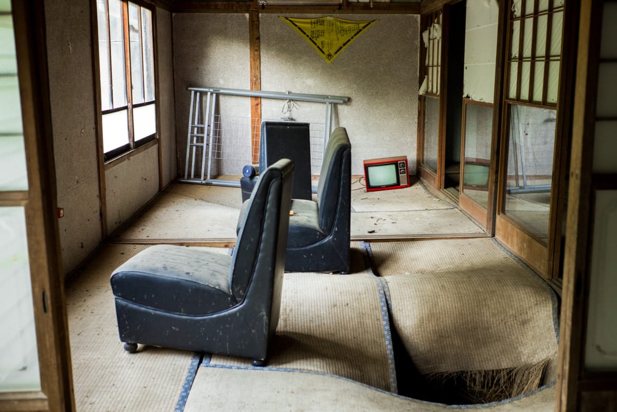 An abandoned Japanese village in the mountains