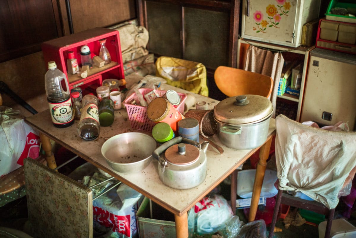 An abandoned Japanese village in the mountains