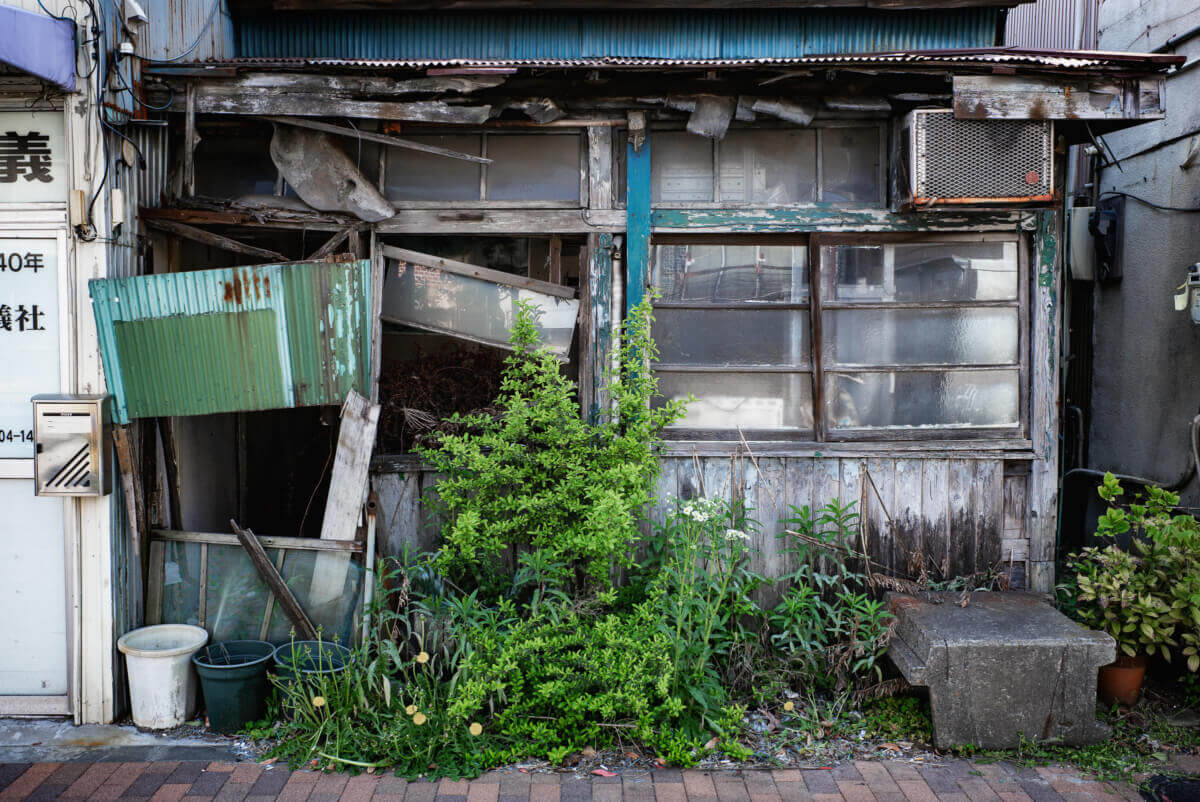 old faded and crumbling tokyo