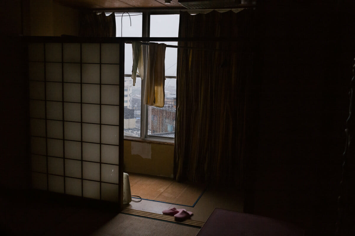 bleak and abandoned old Japanese hotel