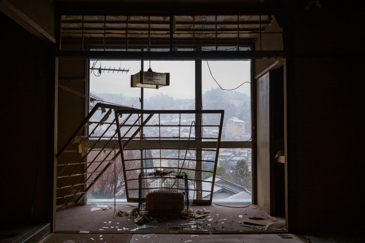 bleak and abandoned old Japanese hotel