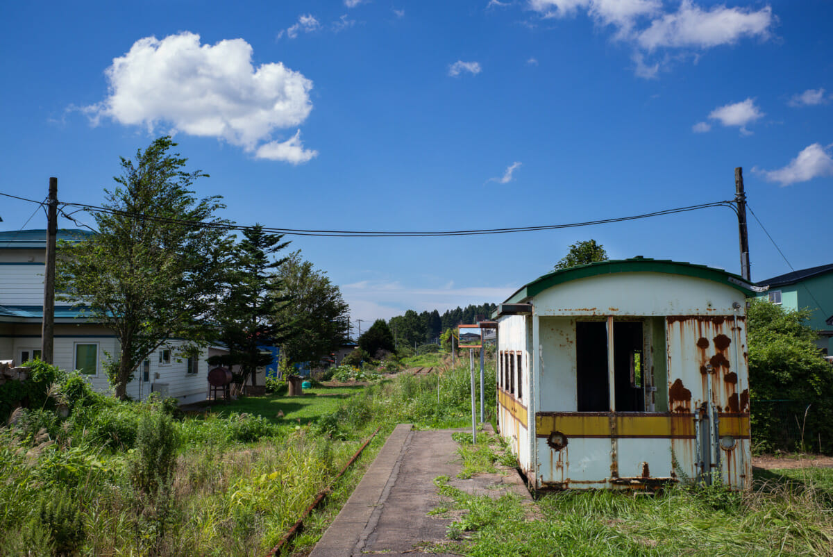 an old and abandoned Japanese train line