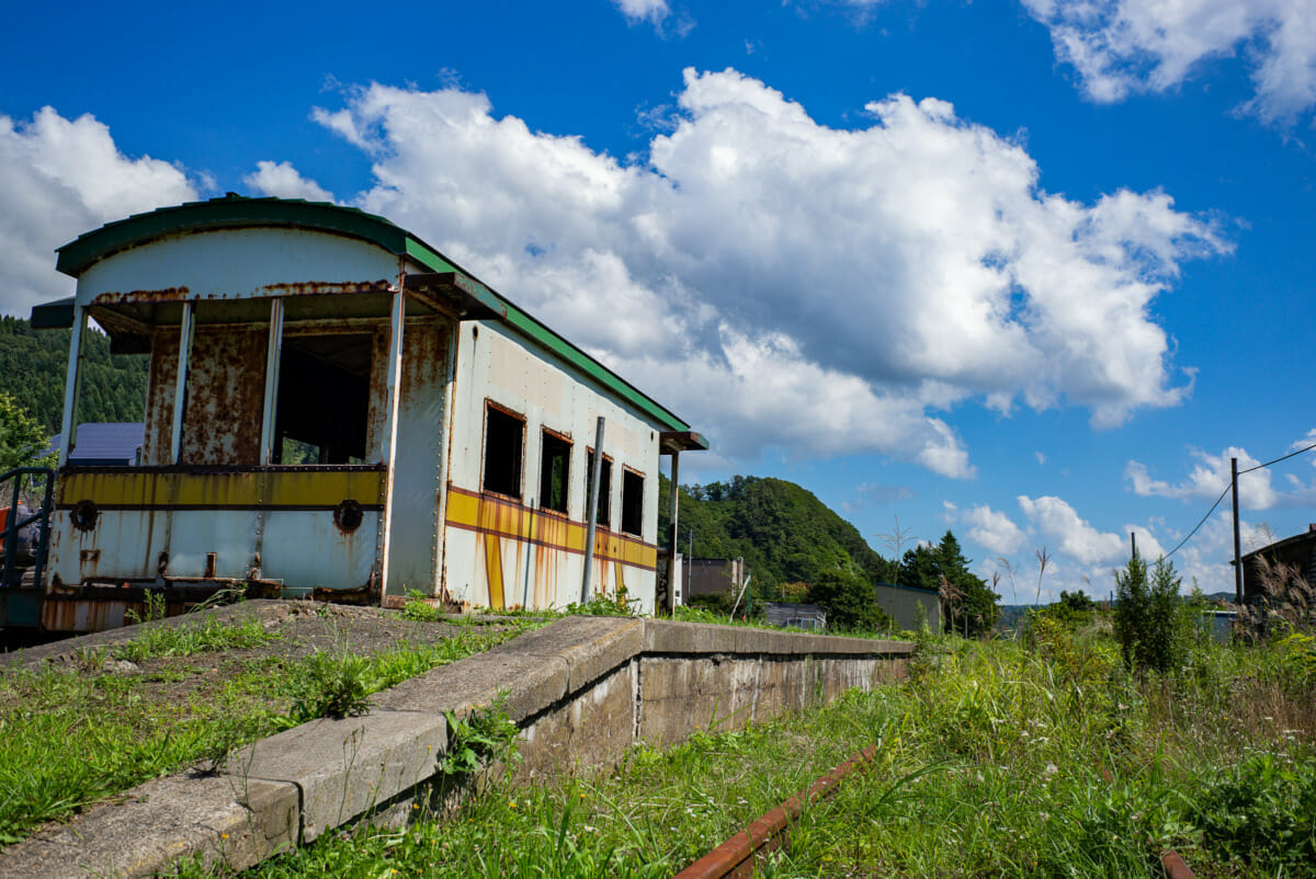 an old and abandoned Japanese train line