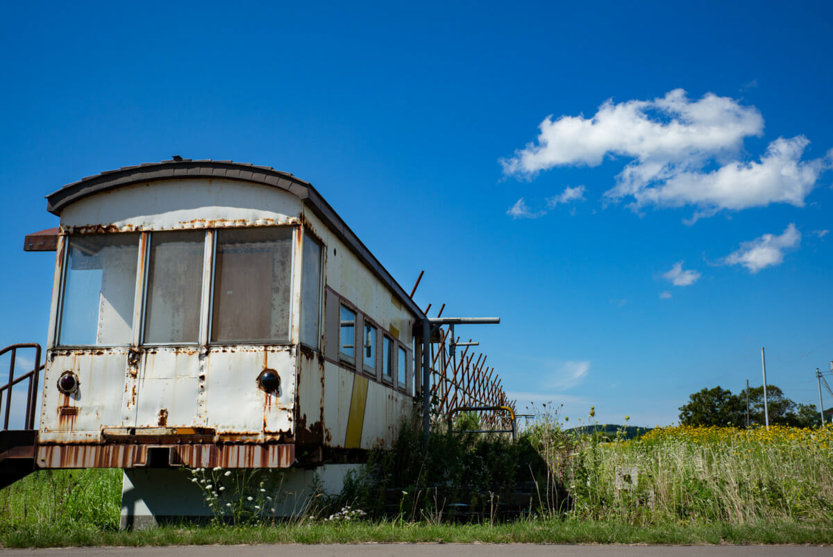 an old and abandoned Japanese train line