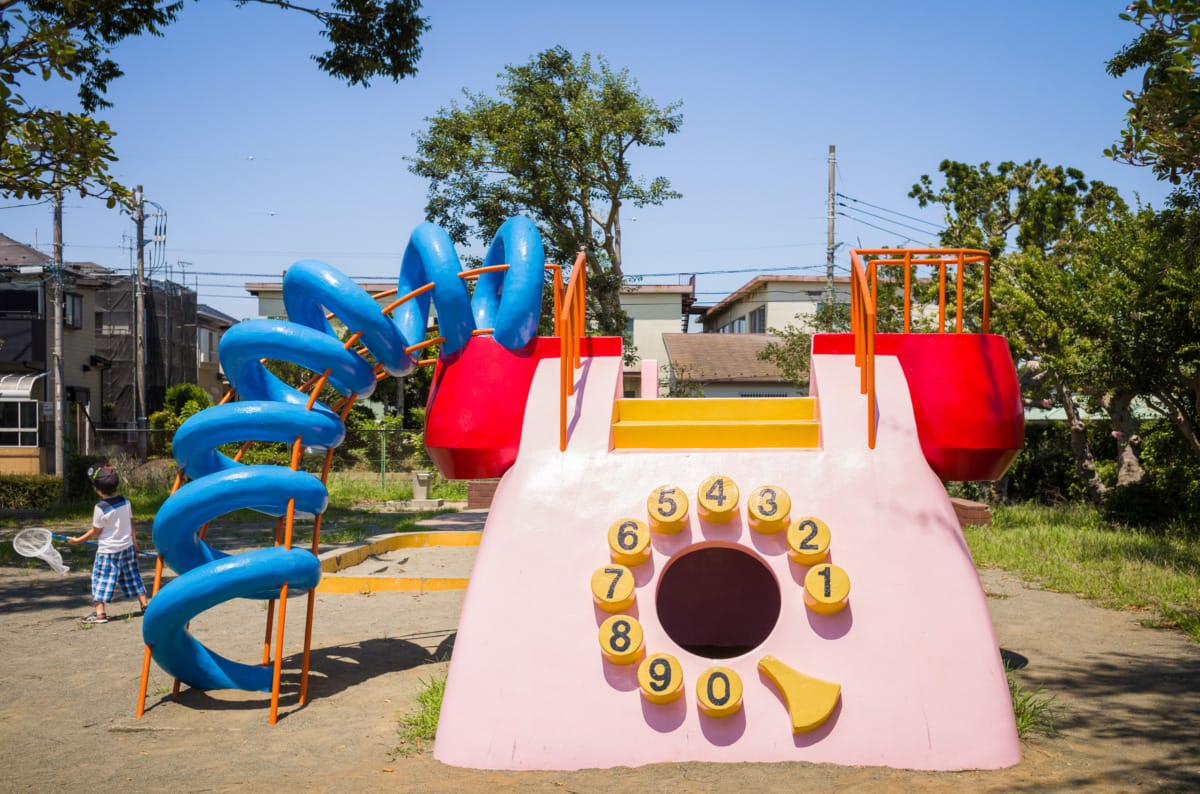 Japanese concrete playground telephones