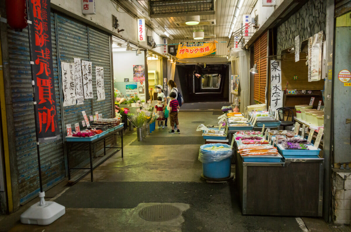 A striking and dilapidated old Japanese shopping street