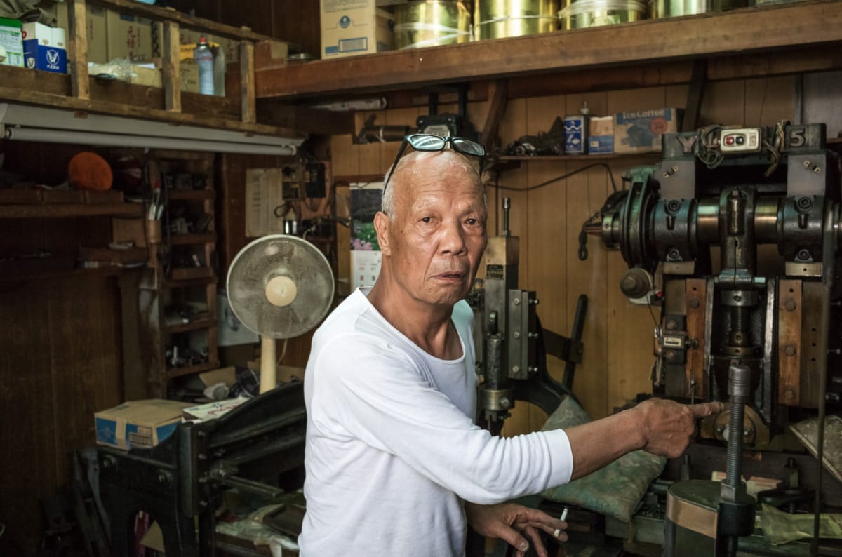 An octogenarian in his dated little Tokyo workshop