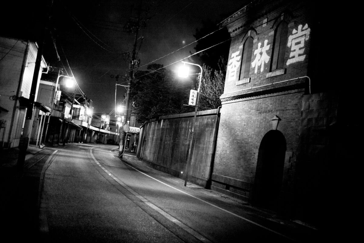 empty and shuttered japanese street