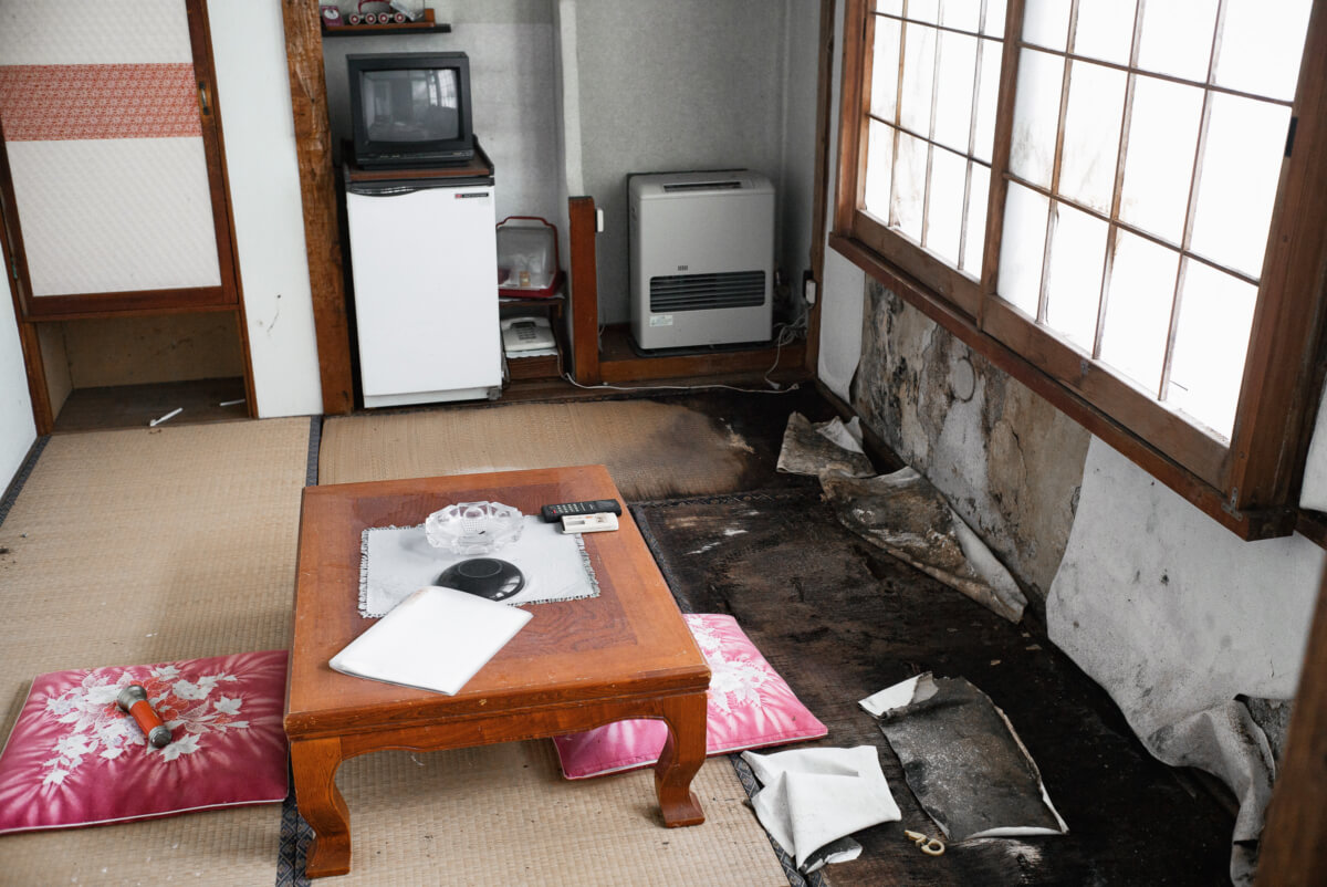 abandoned old Japanese hotel