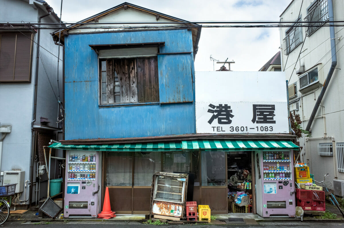 A Tokyo shop leaning this way and that