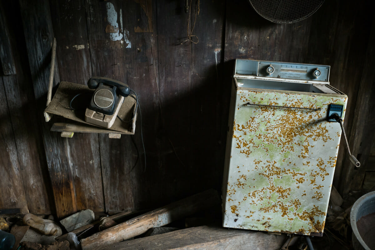 long-abandoned Japanese telephones