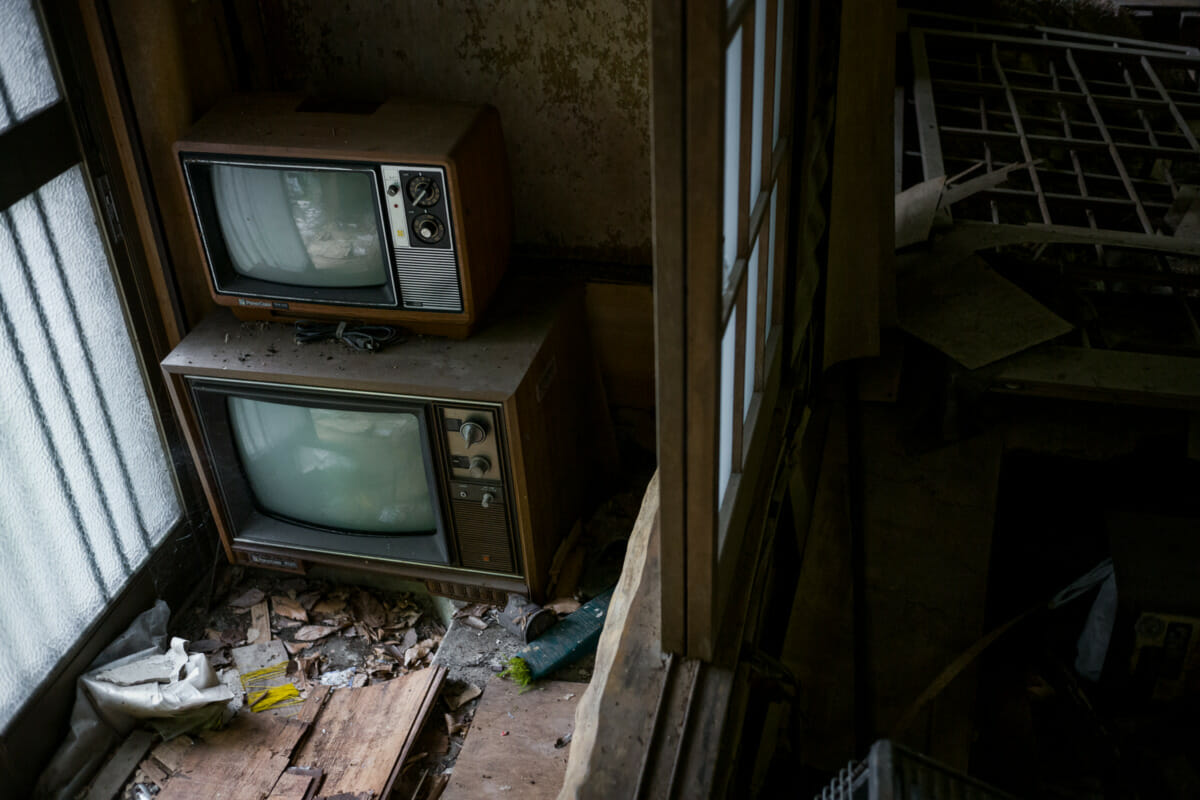 Old and long-abandoned Japanese televisions