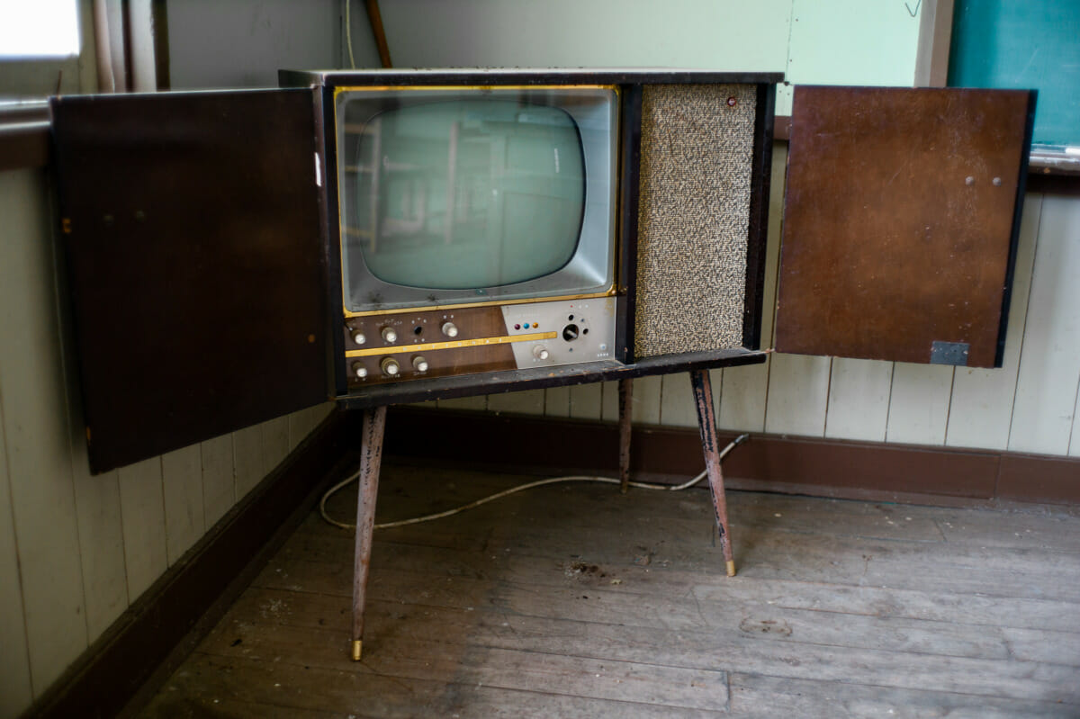 Old and long-abandoned Japanese televisions