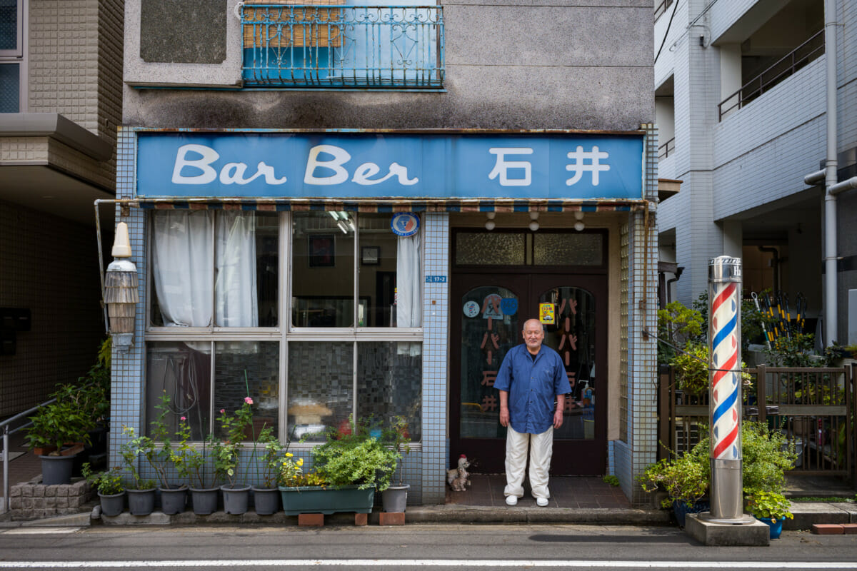 an old school Tokyo barbers shop and its owner