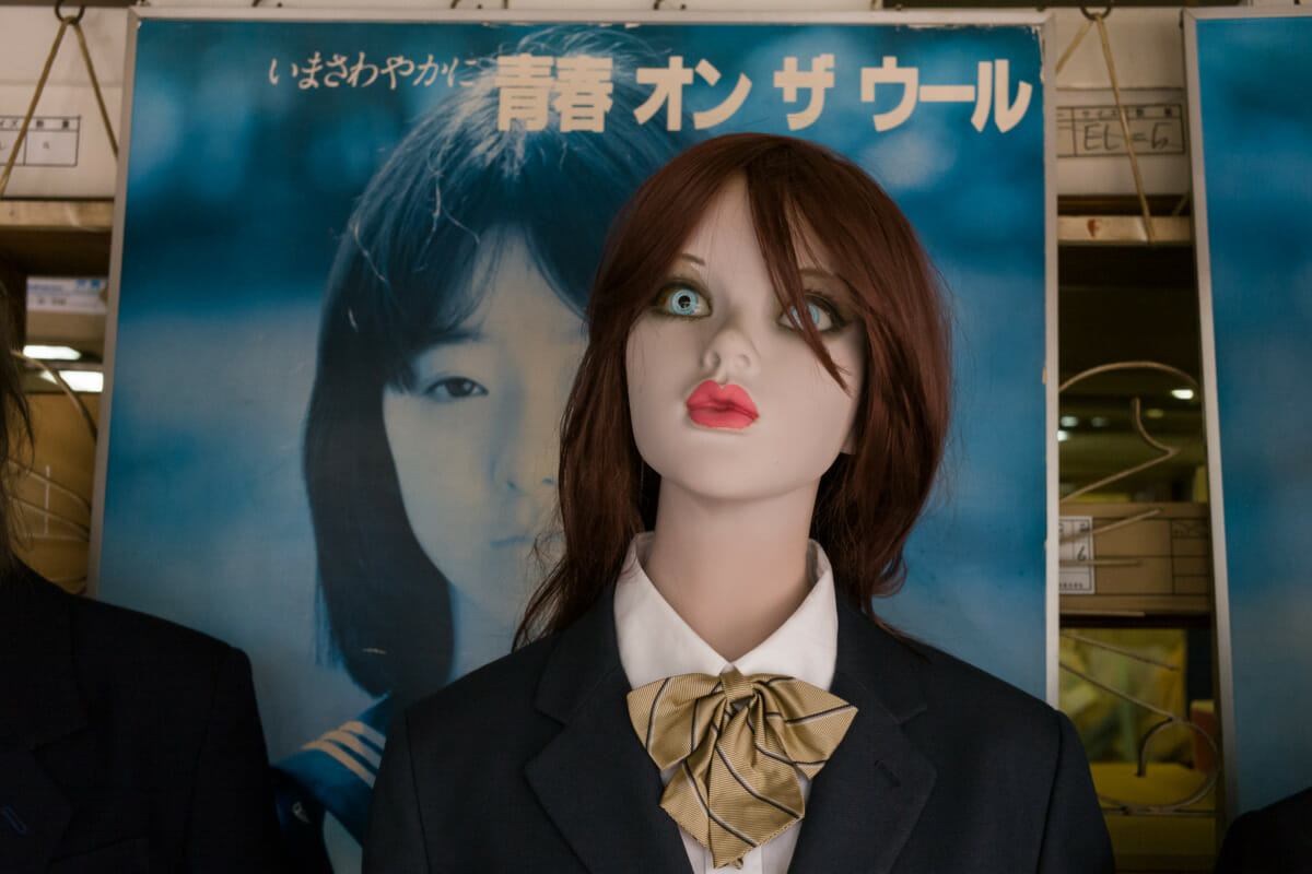 old and staring Japanese shop mannequins