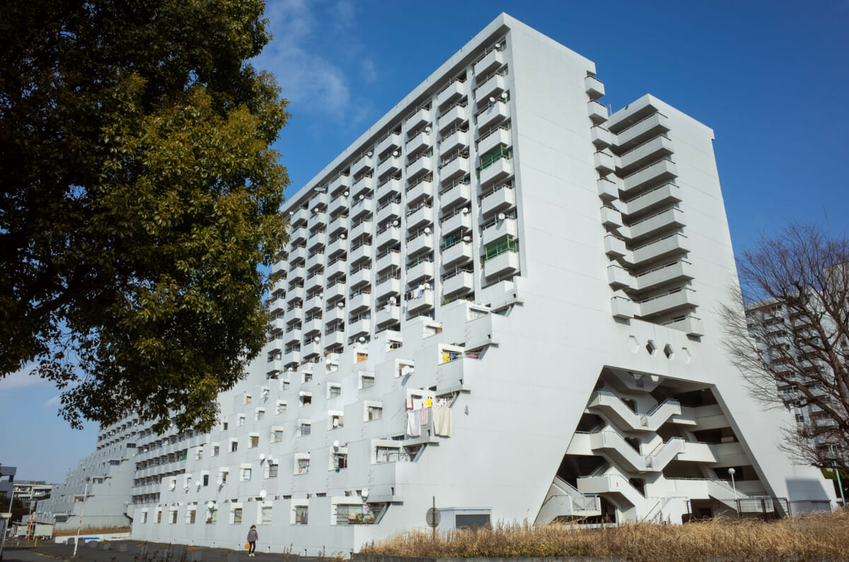 huge and dated Japanese tower blocks