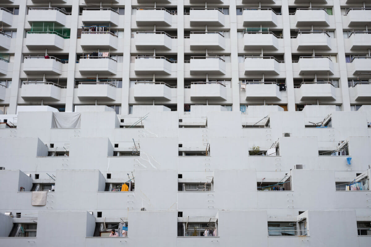 huge and dated Japanese tower blocks