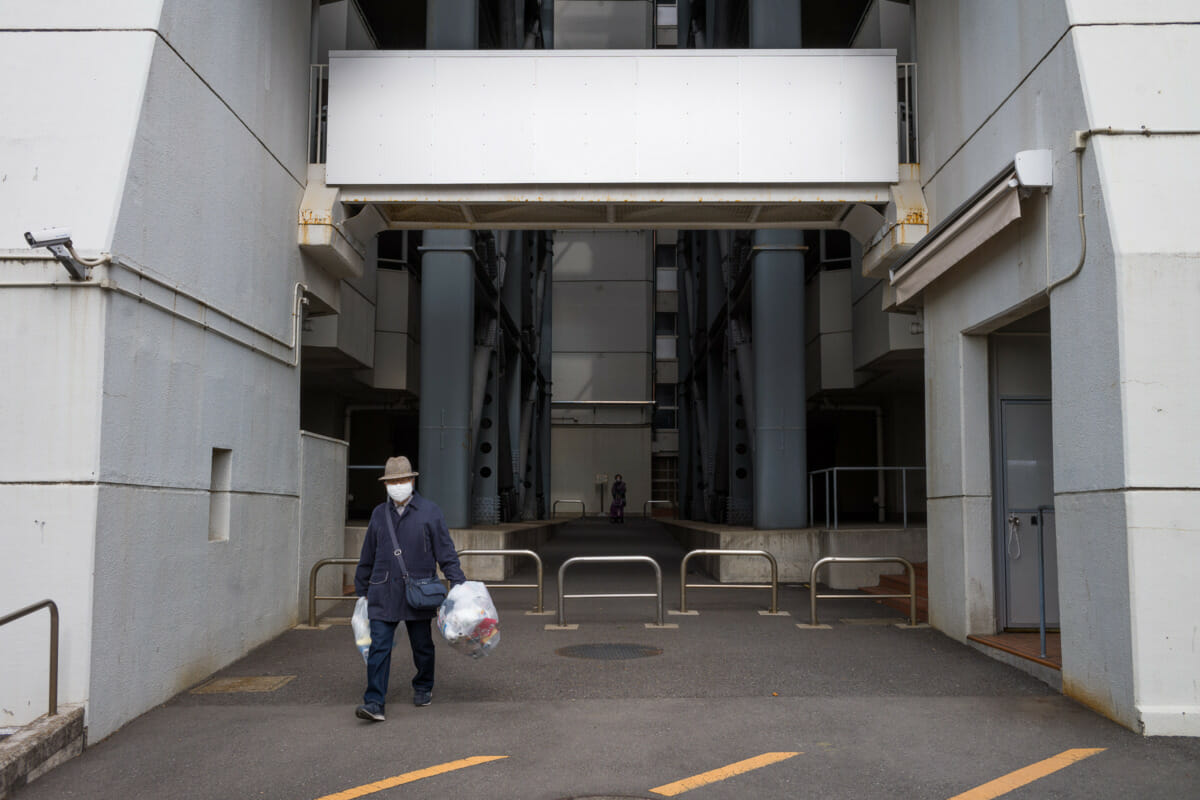 huge and dated Japanese tower blocks