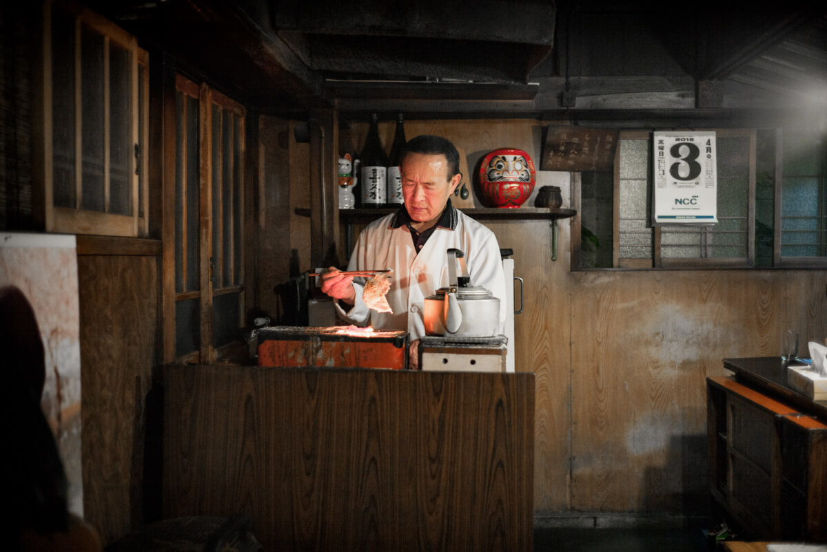 an old simple and very traditional Japanese bar