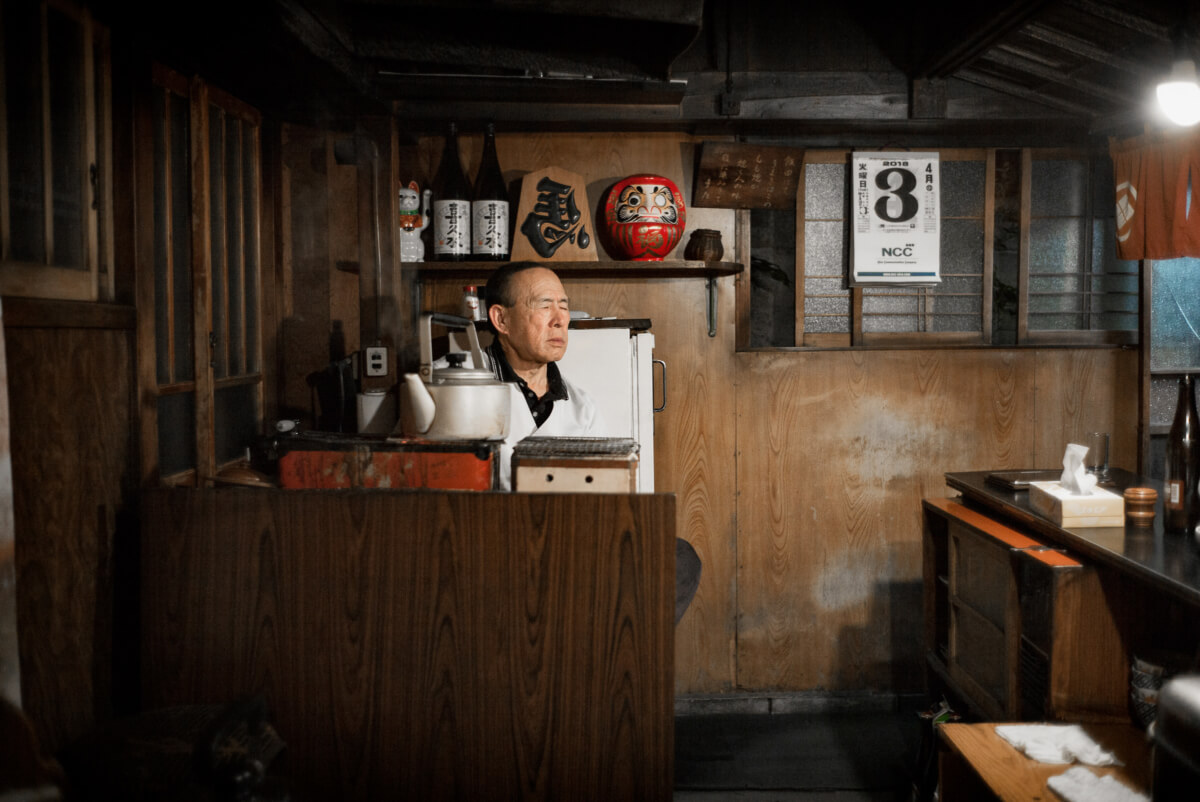 an old simple and very traditional Japanese bar