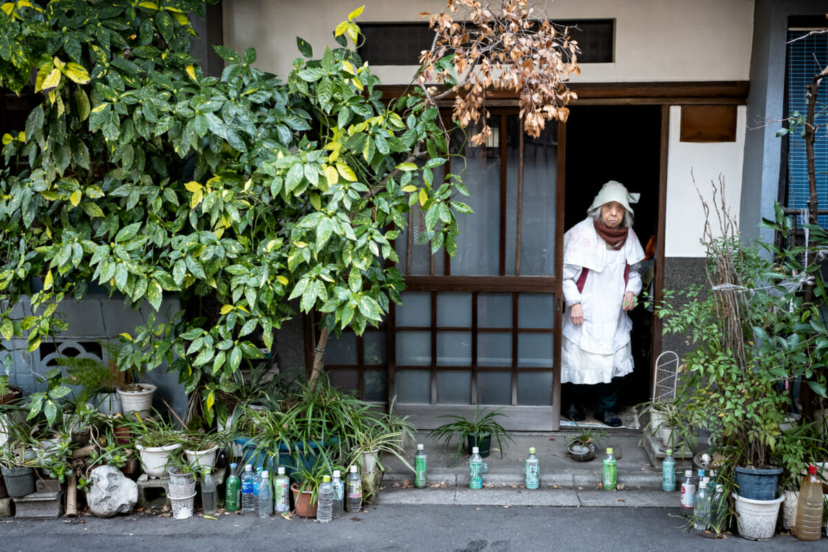 odd Japanese woman in old tokyo