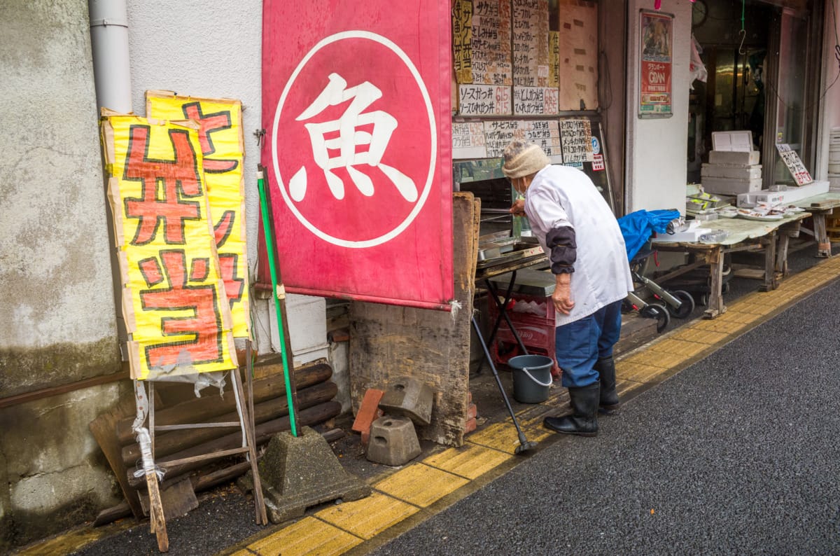 old Tokyo in the rain