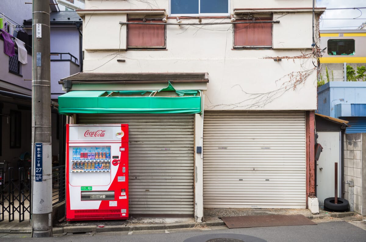 An old Tokyo laundrette, colours and lots of Coca-Cola