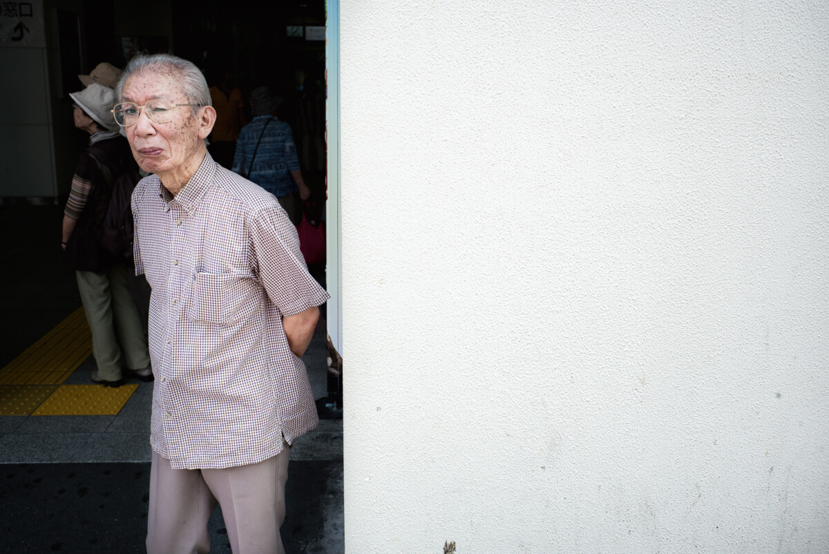 old Japanese man looks in Tokyo