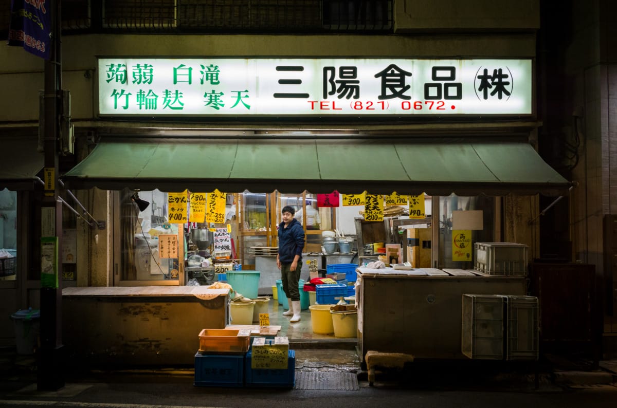 The quiet and light of an old Tokyo neighbourhood at night