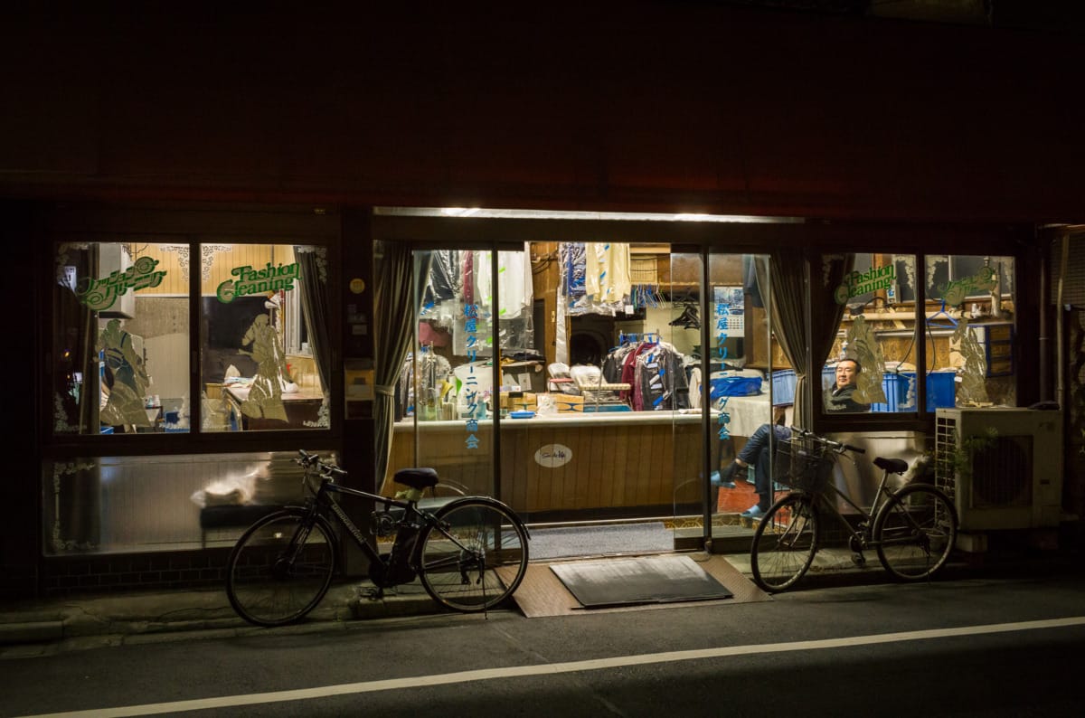 The quiet and light of an old Tokyo neighbourhood at night