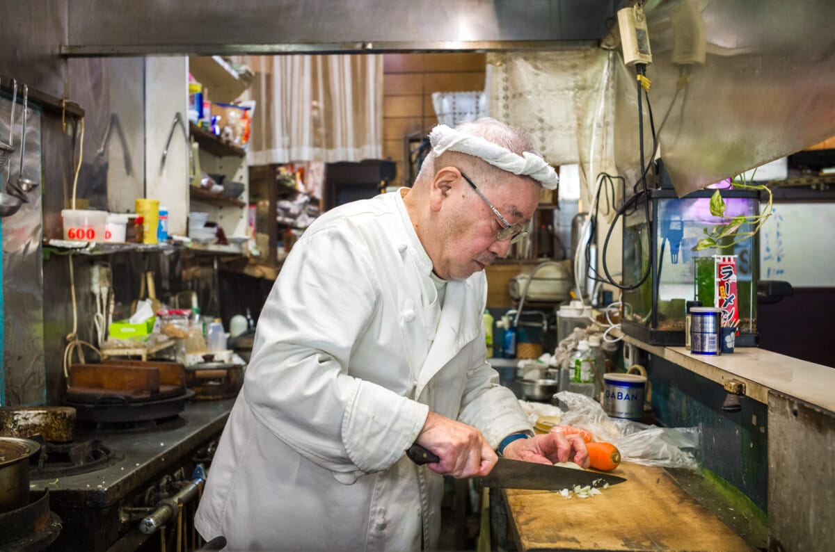 A dated old Tokyo restaurant and its owner