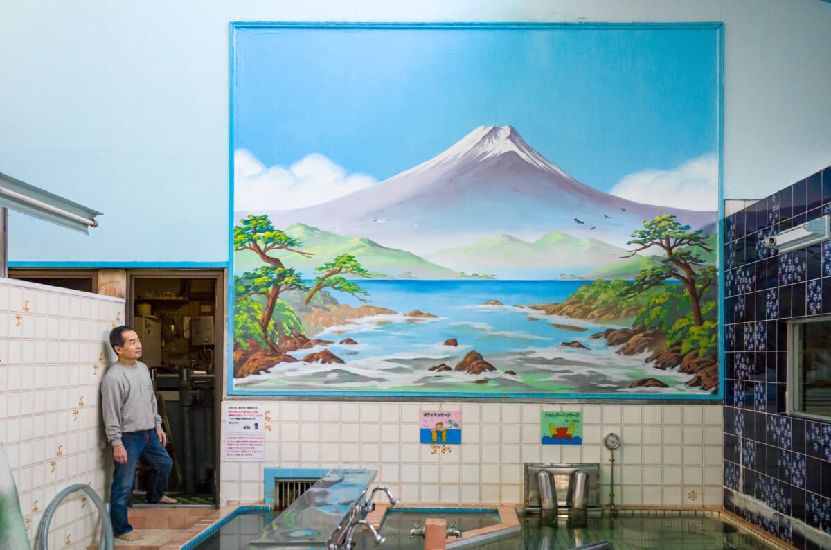 Scenes from a traditional old Tokyo bathhouse