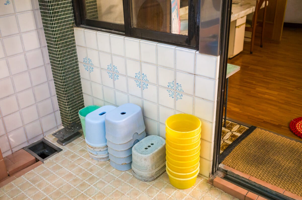 Scenes from a traditional old Tokyo bathhouse