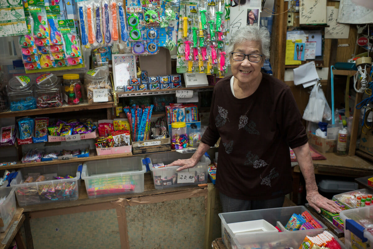 a traditional old Tokyo sweet shop and its elderly owner