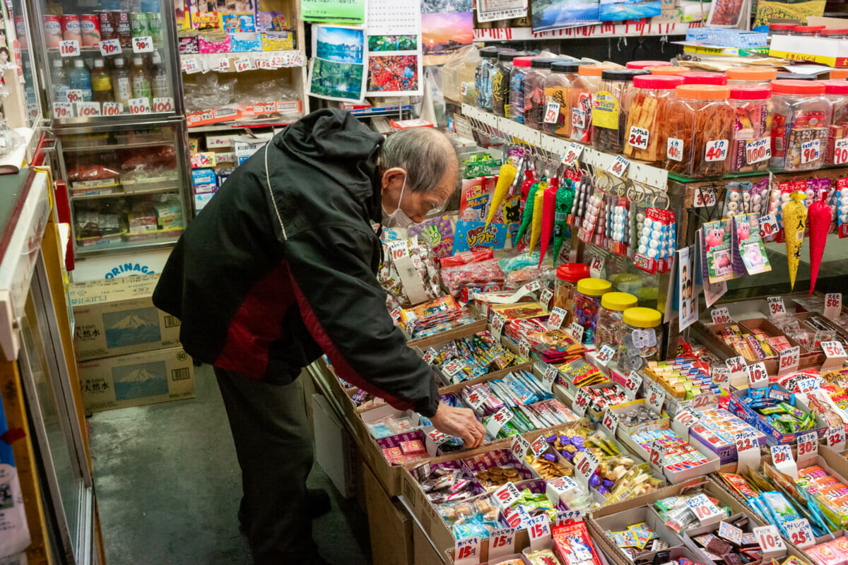 an old and retro Tokyo sweet shop