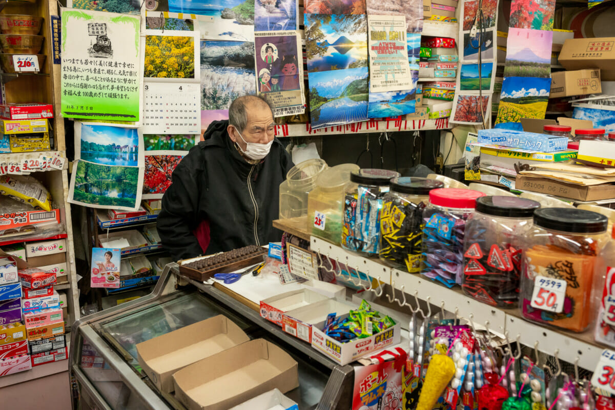 an old and retro Tokyo sweet shop