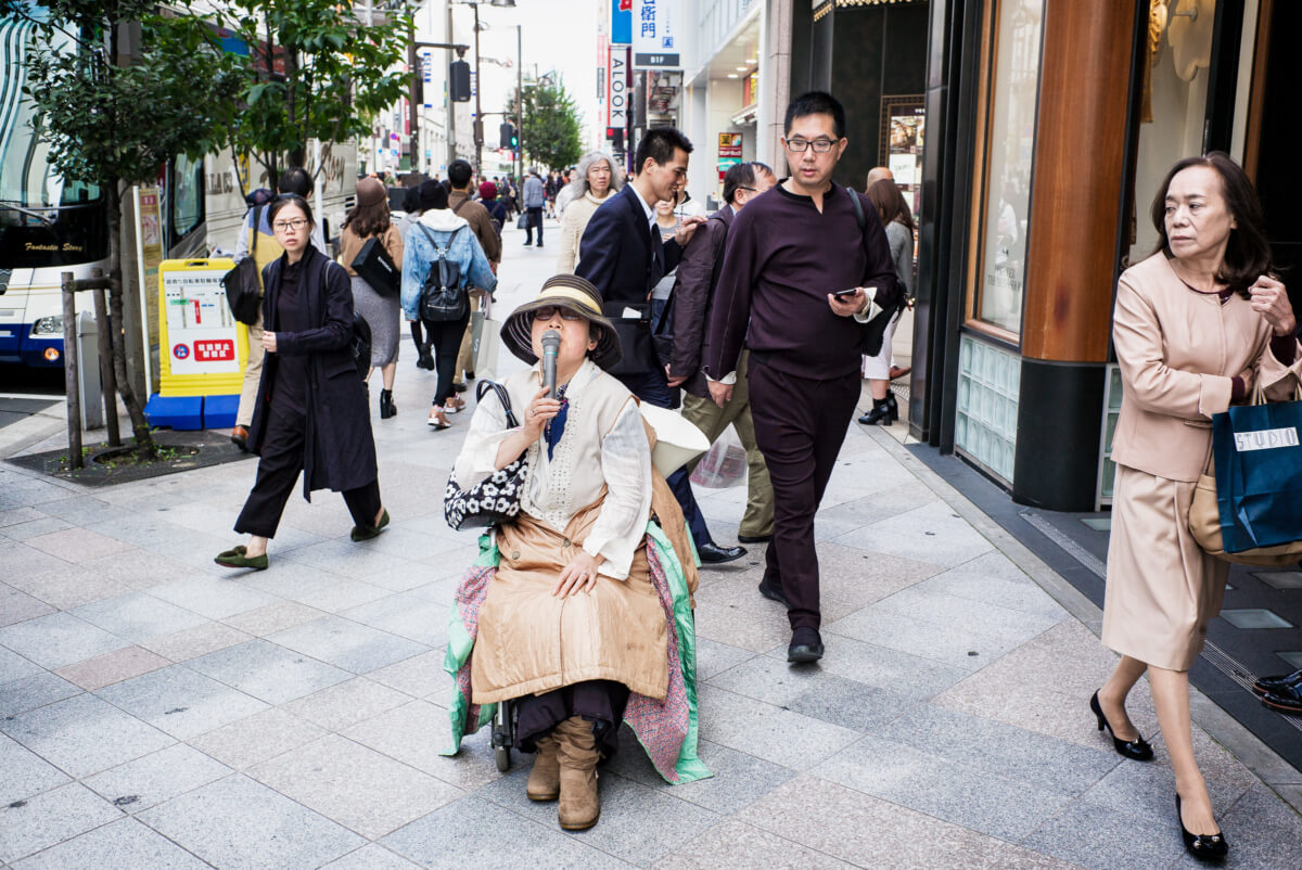 Japanese political protestor in Tokyo