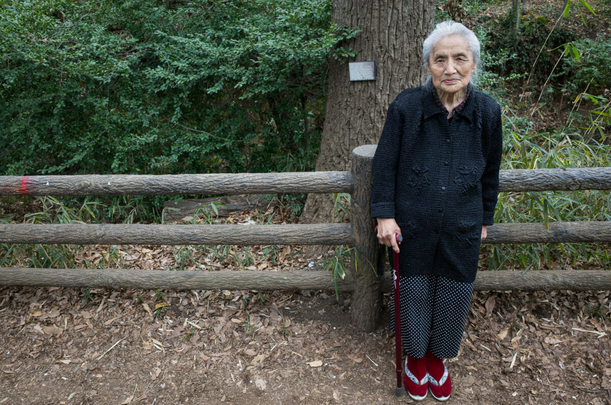 portrait of a 95-year-old Japanese lady out walking