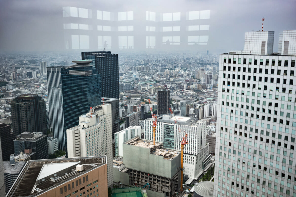 solitary reflections high above Tokyo