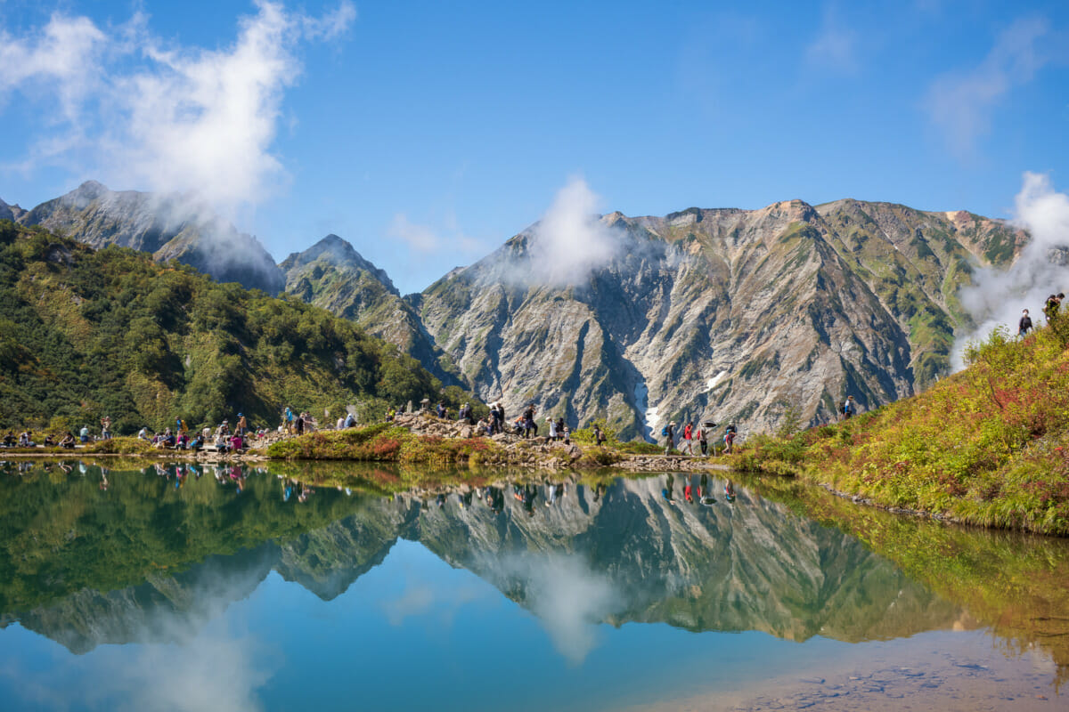 the Japanese alps on the cusp of autumn